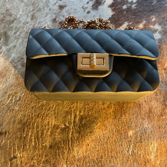 Handbags - Black Hard Rubber  women purse